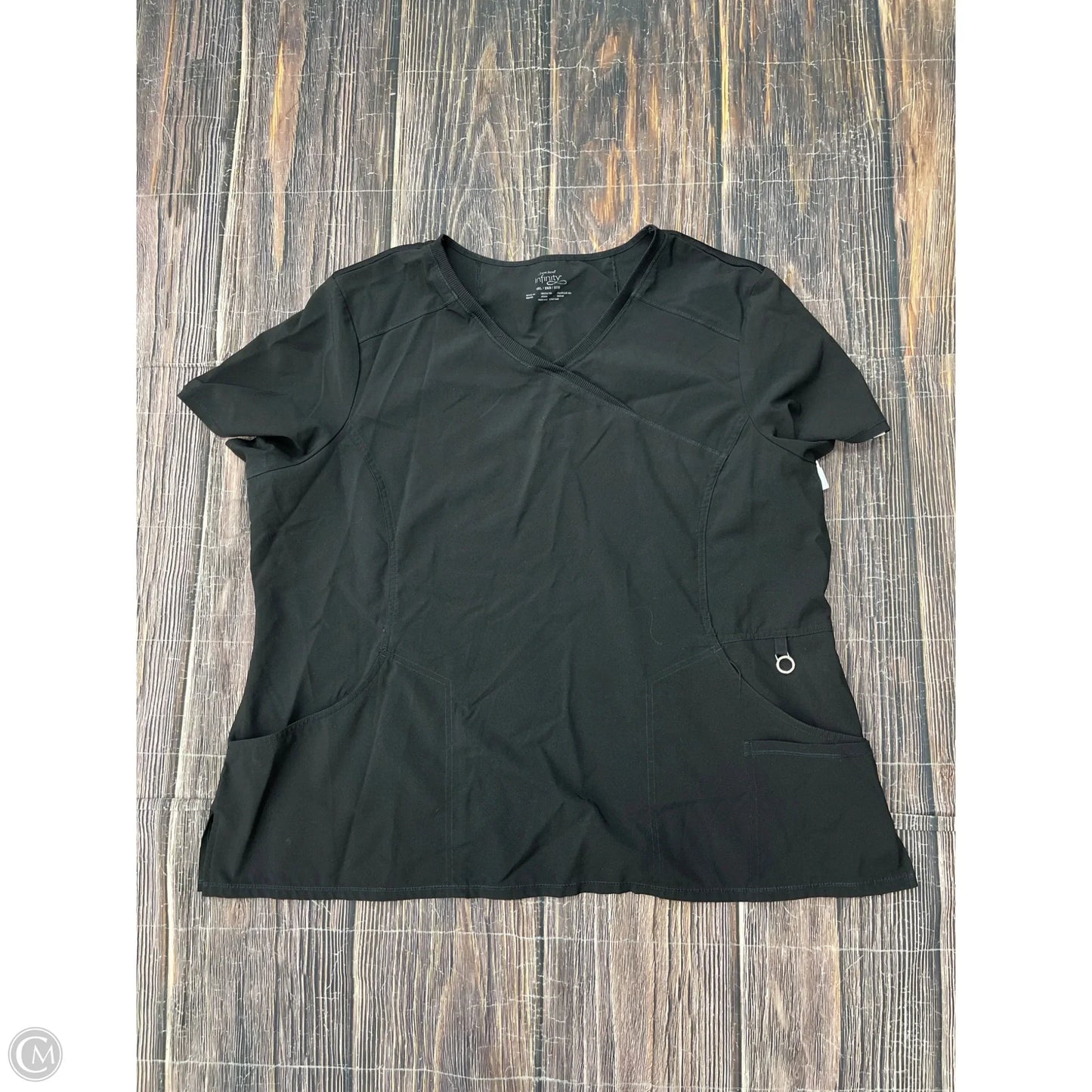 Top Short Sleeve By Cherokee In Black, Size: 3x