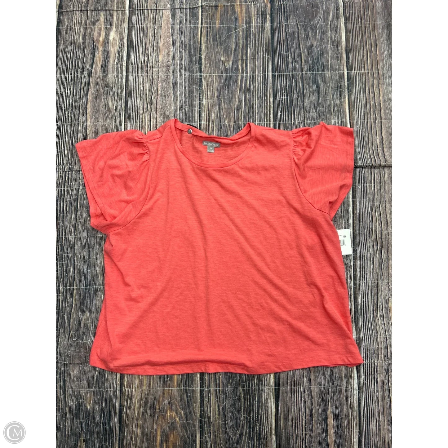 Top Short Sleeve By Falls Creek In Pink, Size: 2x