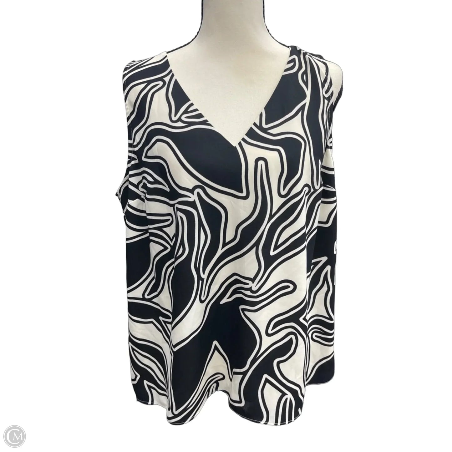 Tank Top By Nine West In Black & White, Size: L