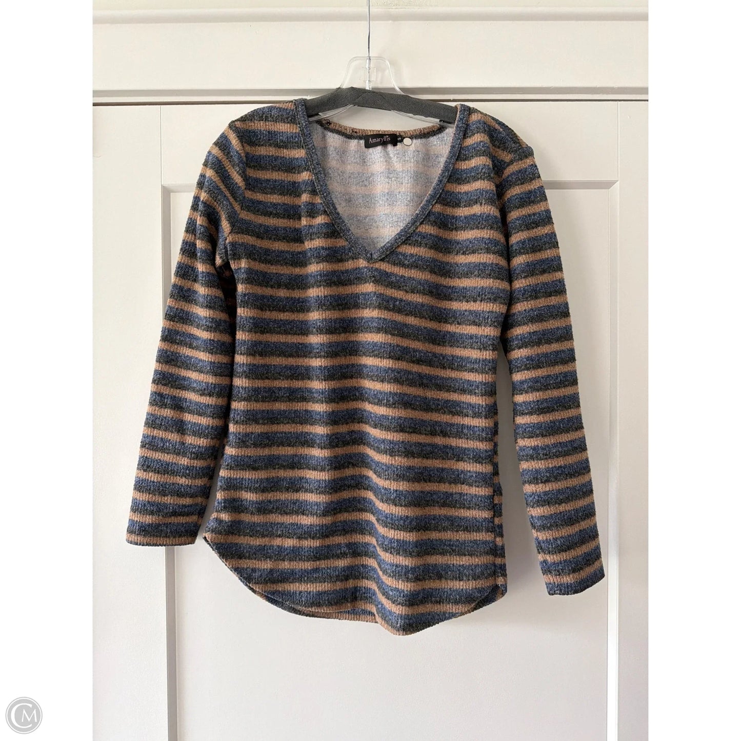Top Long Sleeve By Amaryllis In Brown, Size: S