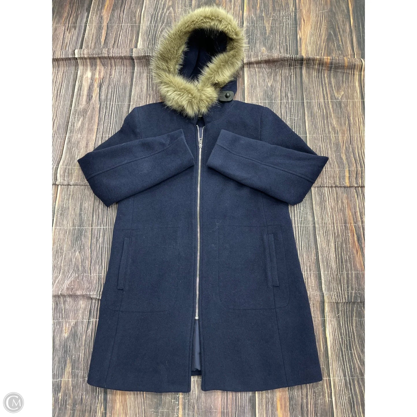 Coat Wool By Loft In Blue, Size: M