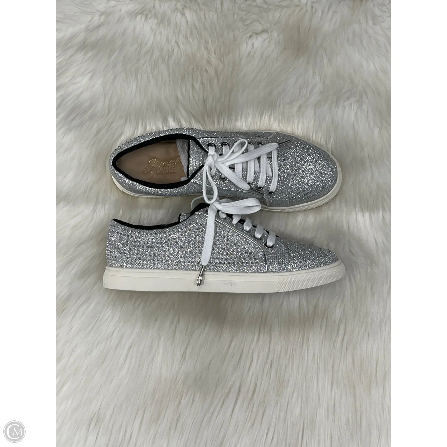 Shoes Sneakers By Badgley Mischka In Silver, Size: 8