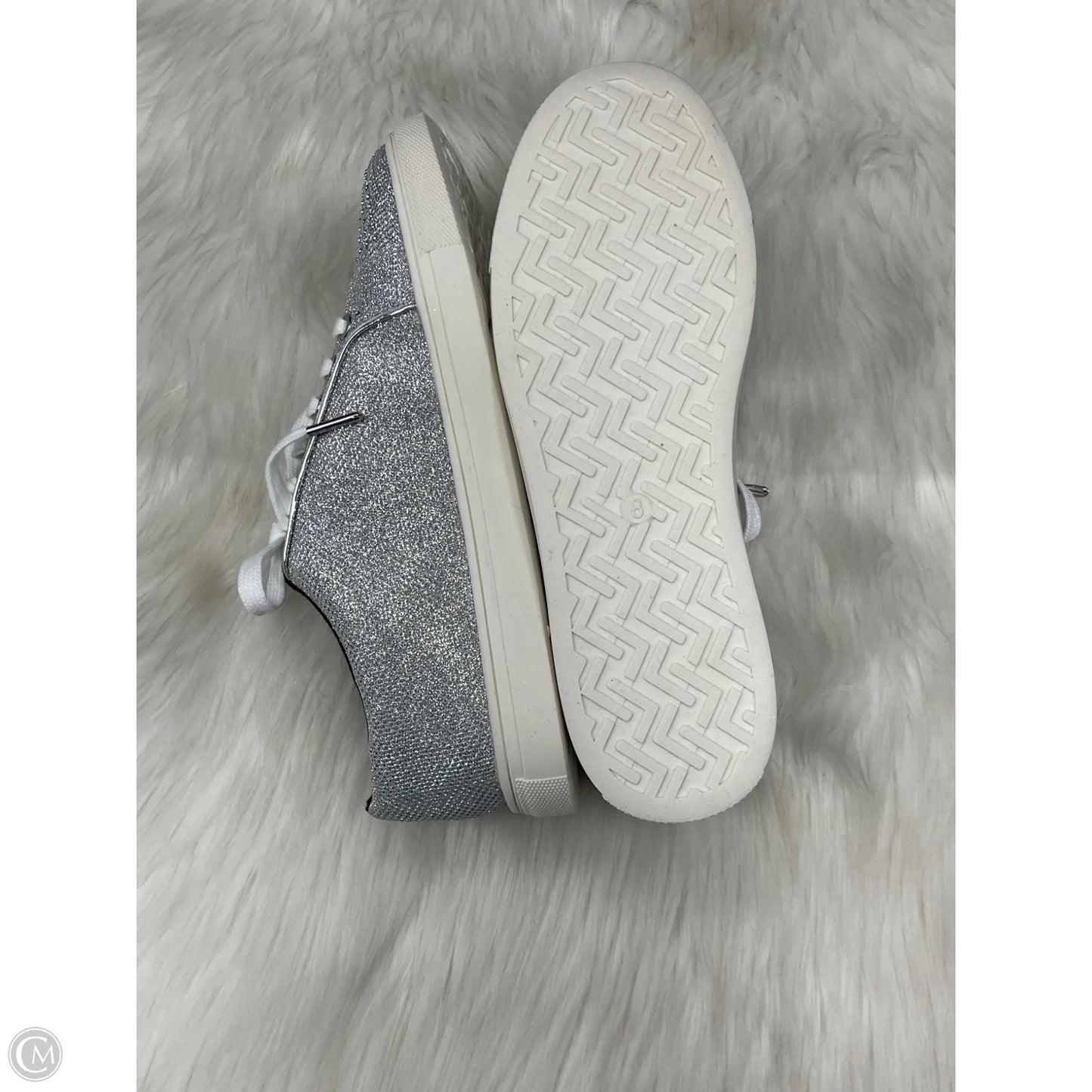 Shoes Sneakers By Badgley Mischka In Silver, Size: 8