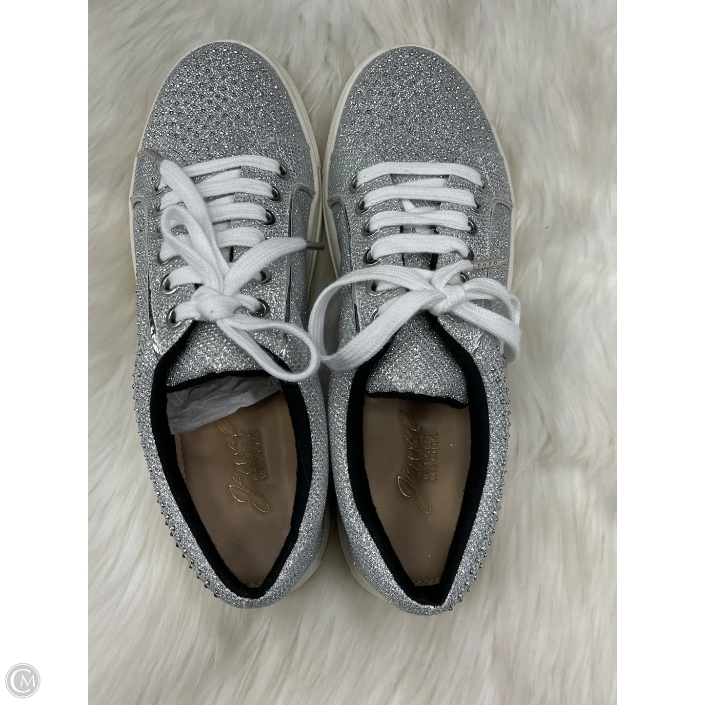 Shoes Sneakers By Badgley Mischka In Silver, Size: 8