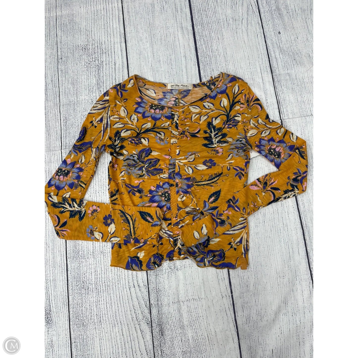Top Long Sleeve By We The Free In Yellow, Size: S