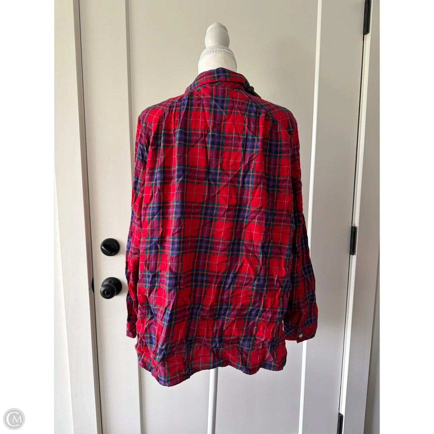 Top Long Sleeve By J. Jill In Plaid Pattern, Size: L