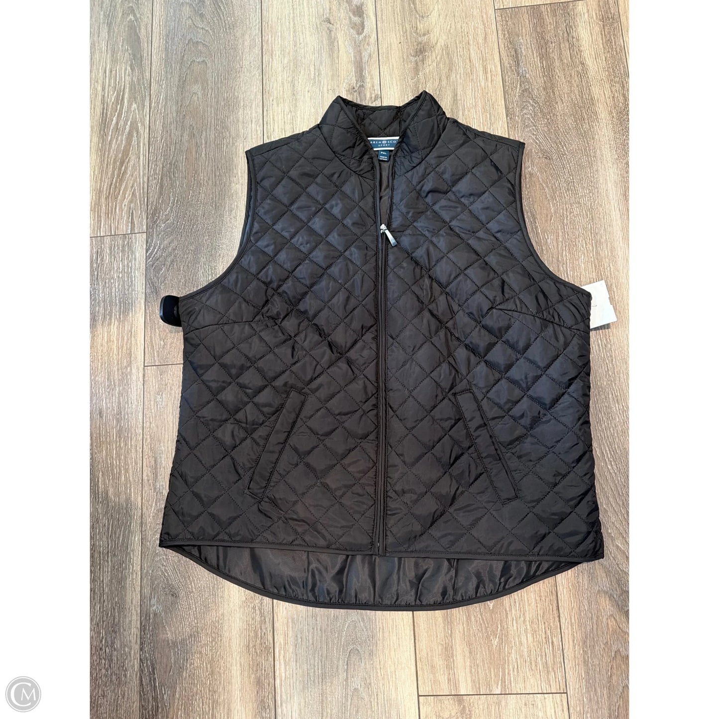 Vest Puffer & Quilted By Karen Scott In Black, Size: Xl