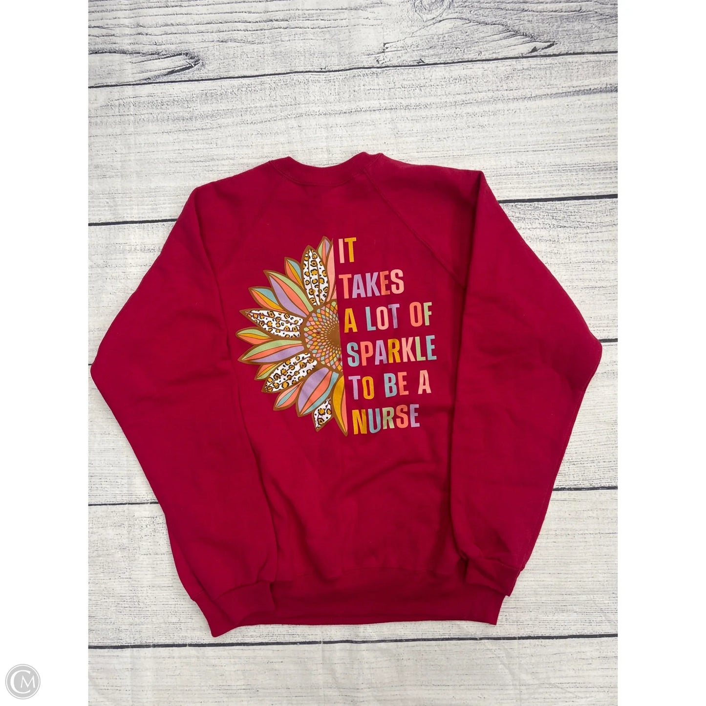 Sweatshirt Crewneck By Hanes In Pink, Size: M