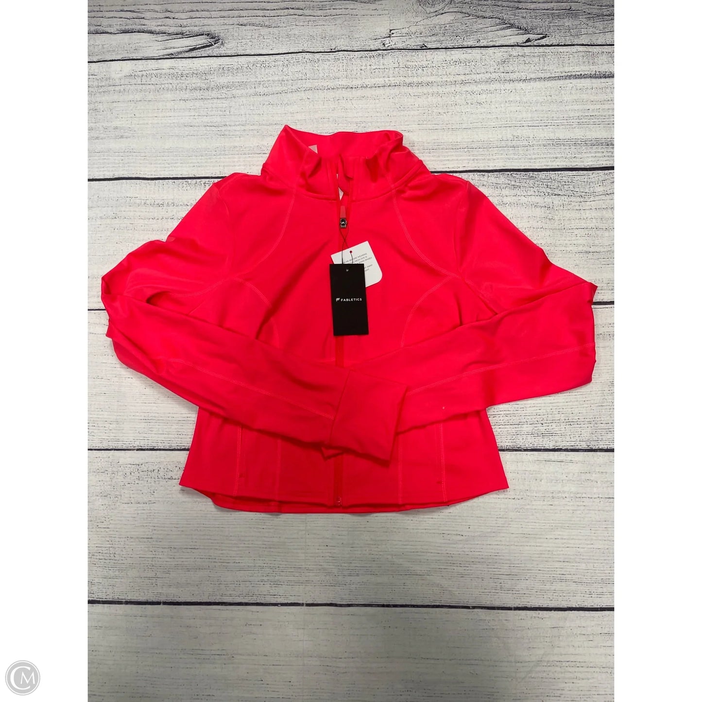 Athletic Jacket By Fabletics In Orange, Size: L