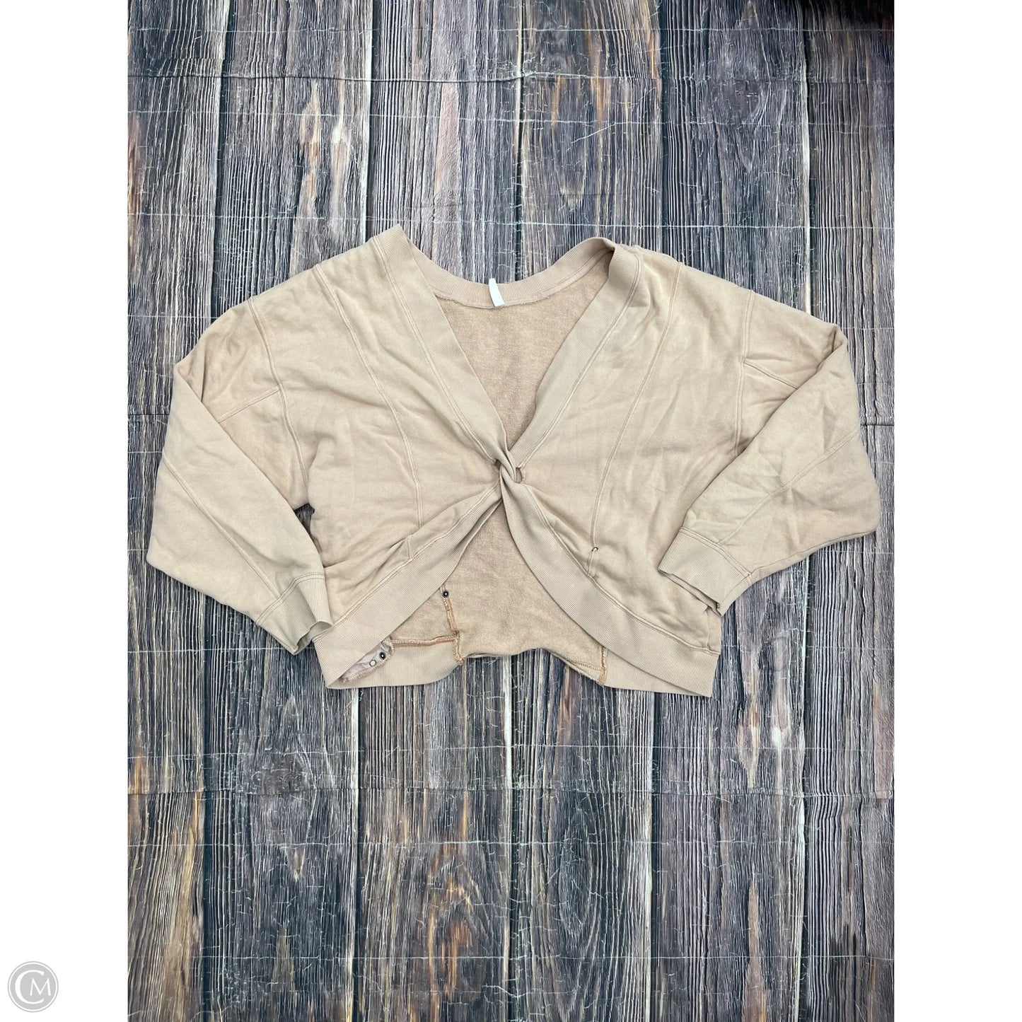 Athletic Sweatshirt Crewneck By Free People In Tan, Size: L