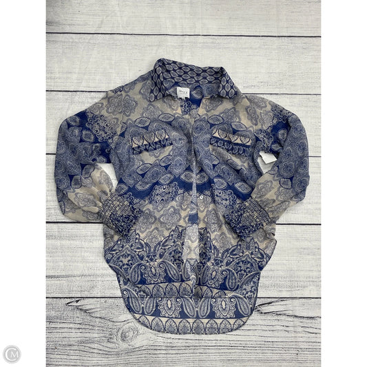Top Long Sleeve Designer By Misa In Blue, Size: S