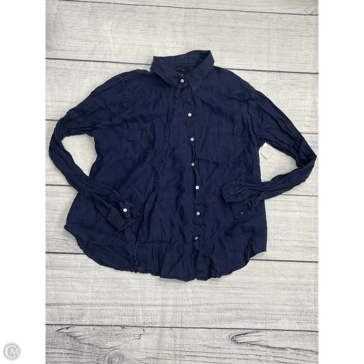 Top Long Sleeve Designer By Lilly Pulitzer In Blue, Size: L