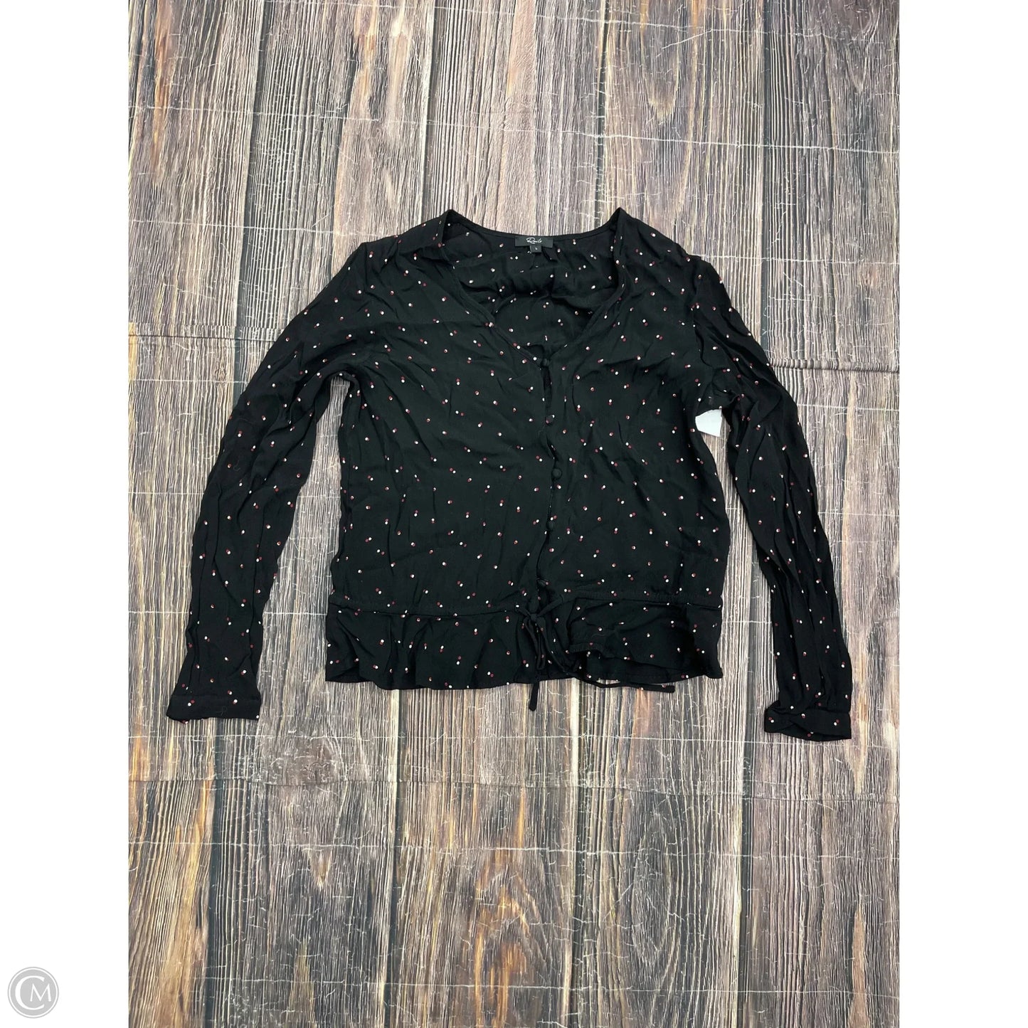 Top Long Sleeve By Rails In Black, Size: L