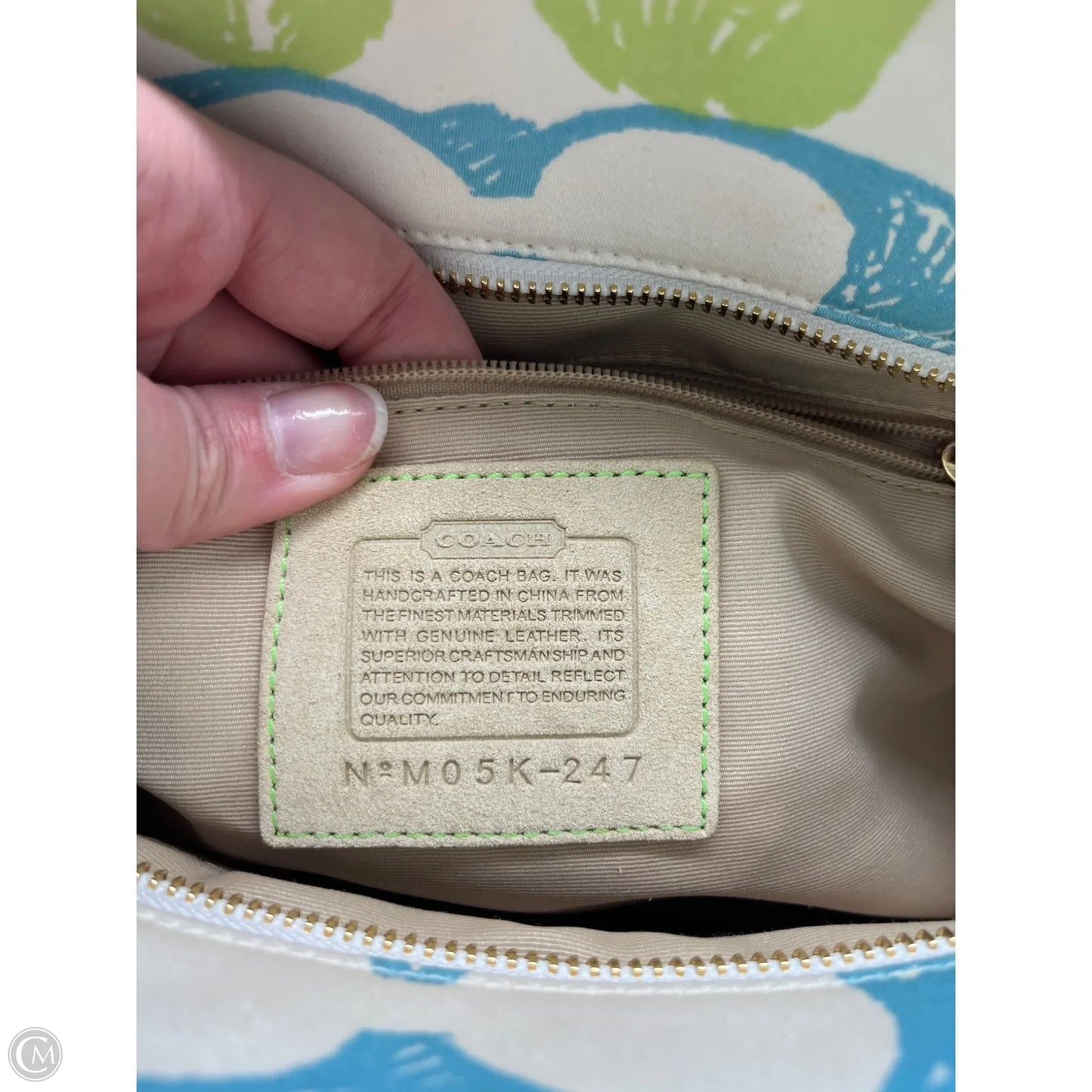 Handbag Designer By Coach, Size: Medium