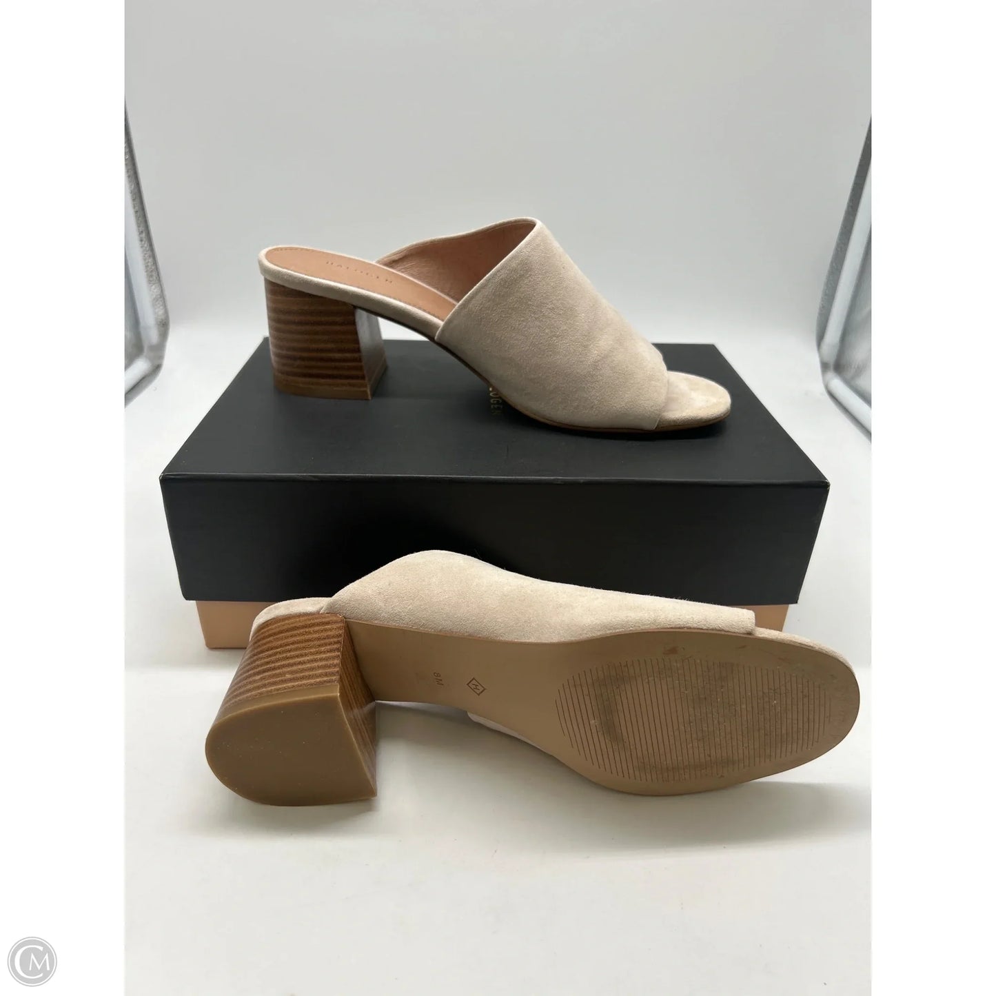 Sandals Heels Block By Halogen In Cream, Size: 8