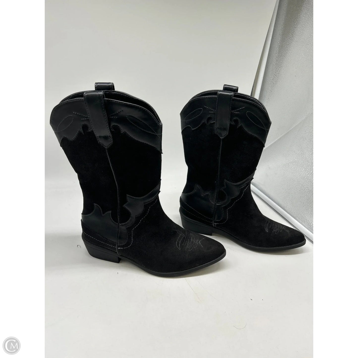 Boots Knee Heels By Cato In Black, Size: 8