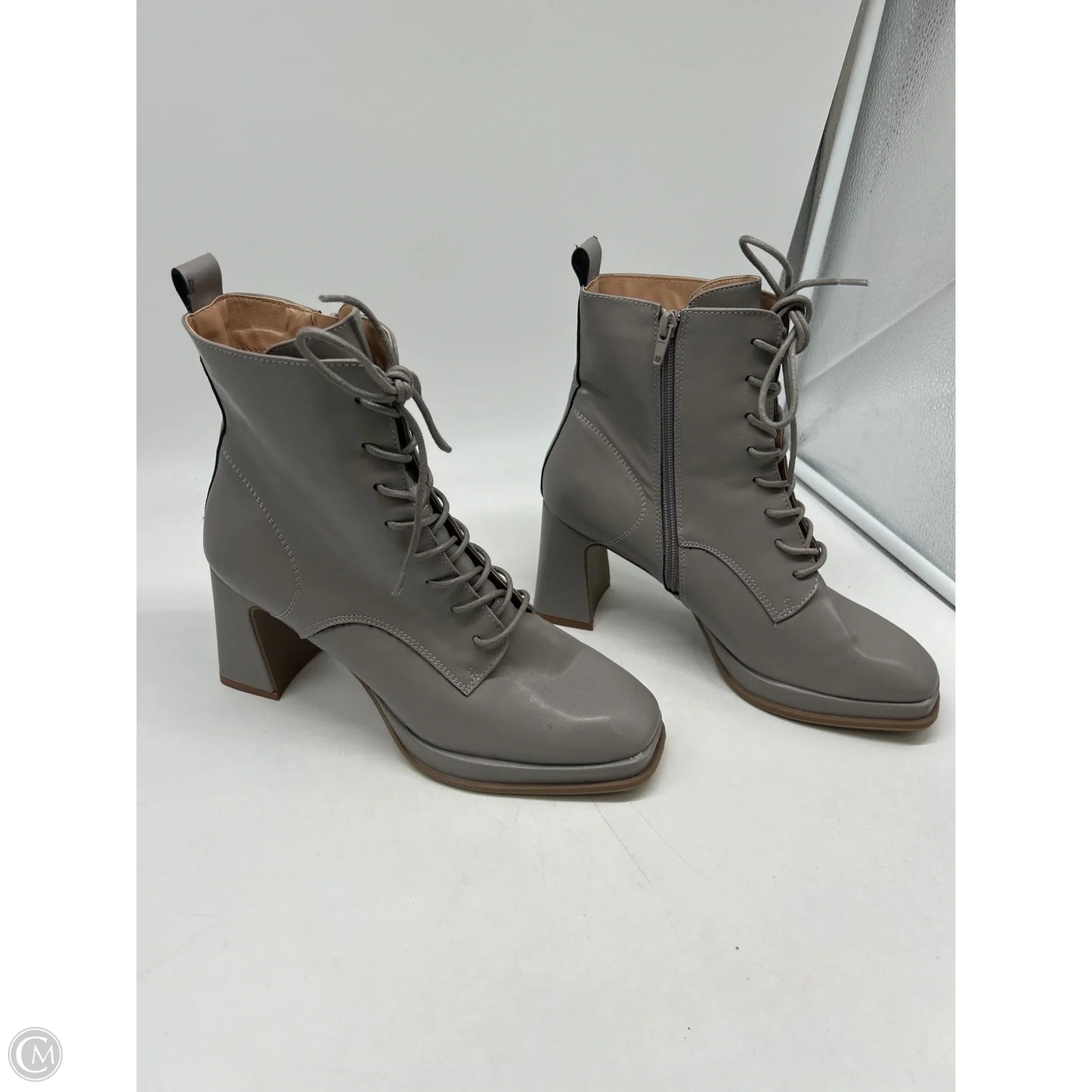 Boots Ankle Heels By Journee In Grey, Size: 9