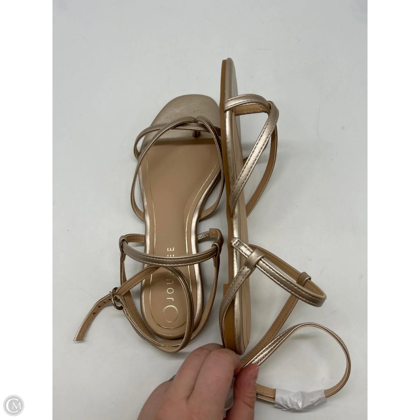 Sandals Flats By Journee In Gold, Size: 8