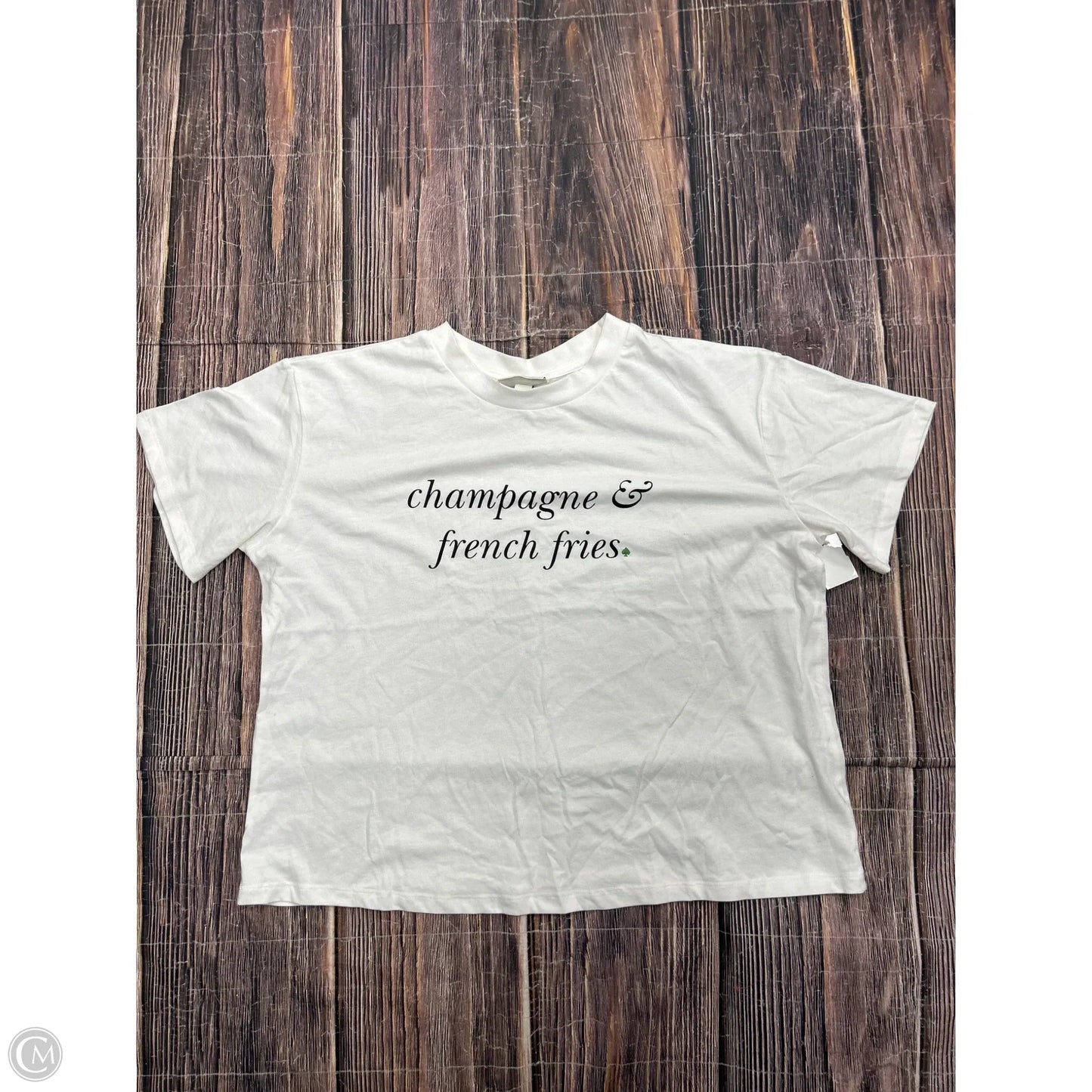 Top Short Sleeve Designer By Kate Spade In White, Size: Xl