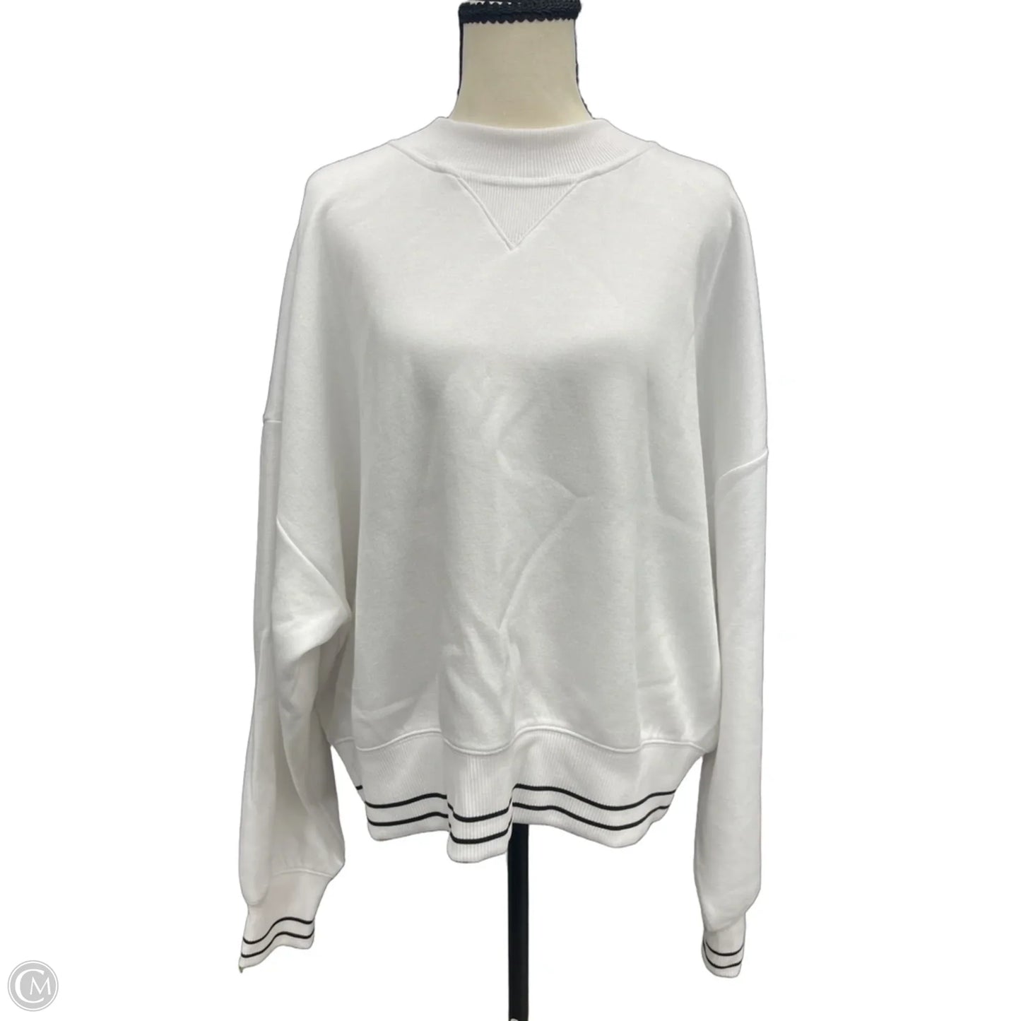 Athletic Sweatshirt Crewneck By Calia In White, Size: L
