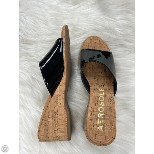 Sandals Heels Wedge By Aerosoles In Black, Size: 8.5
