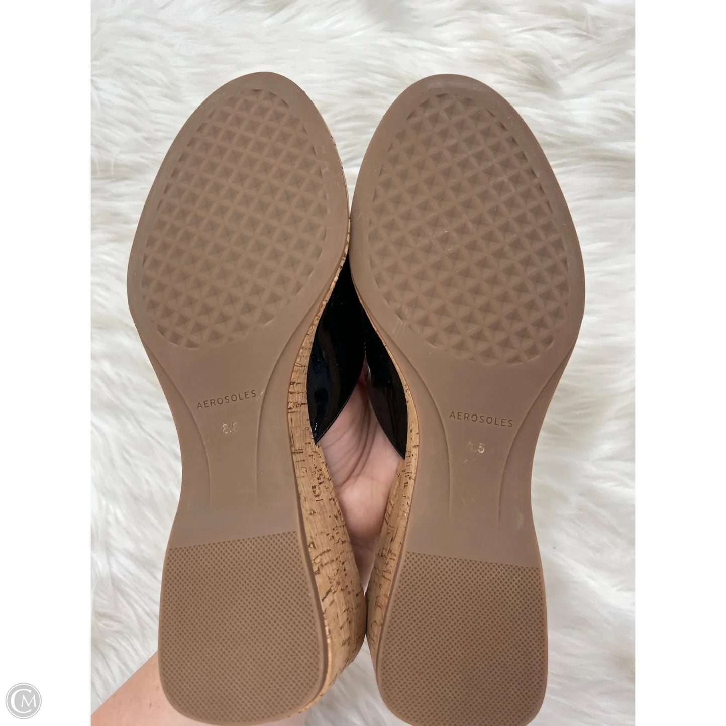 Sandals Heels Wedge By Aerosoles In Black, Size: 8.5