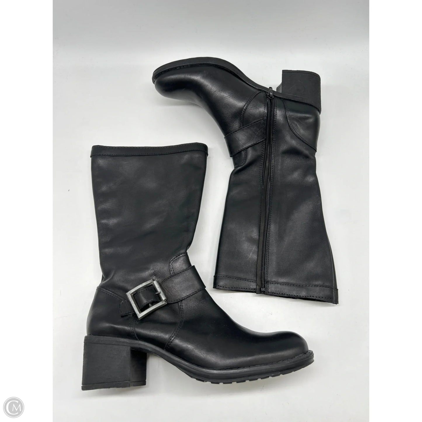 Boots Mid-calf Heels By Cma In Black, Size: 6.5