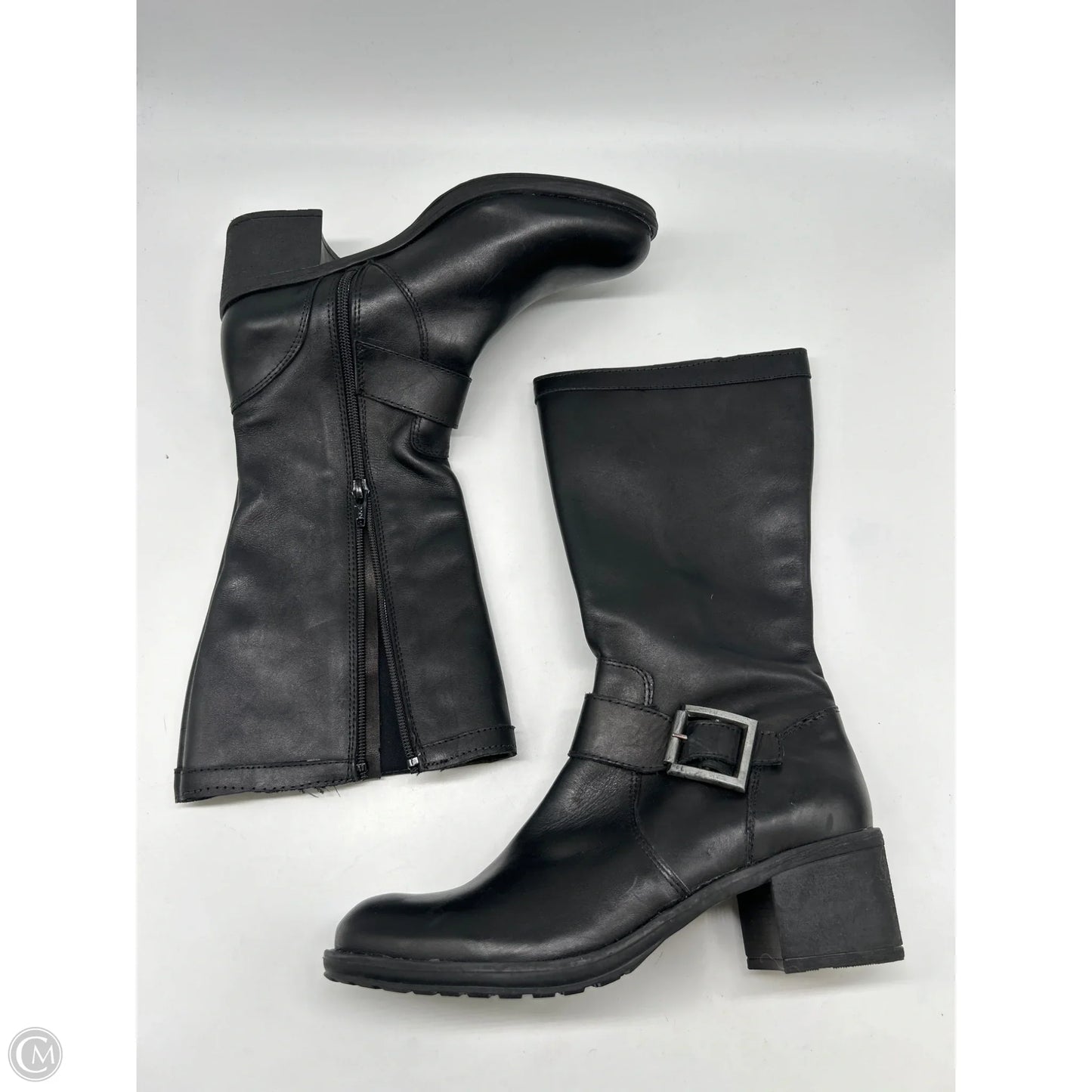 Boots Mid-calf Heels By Cma In Black, Size: 6.5