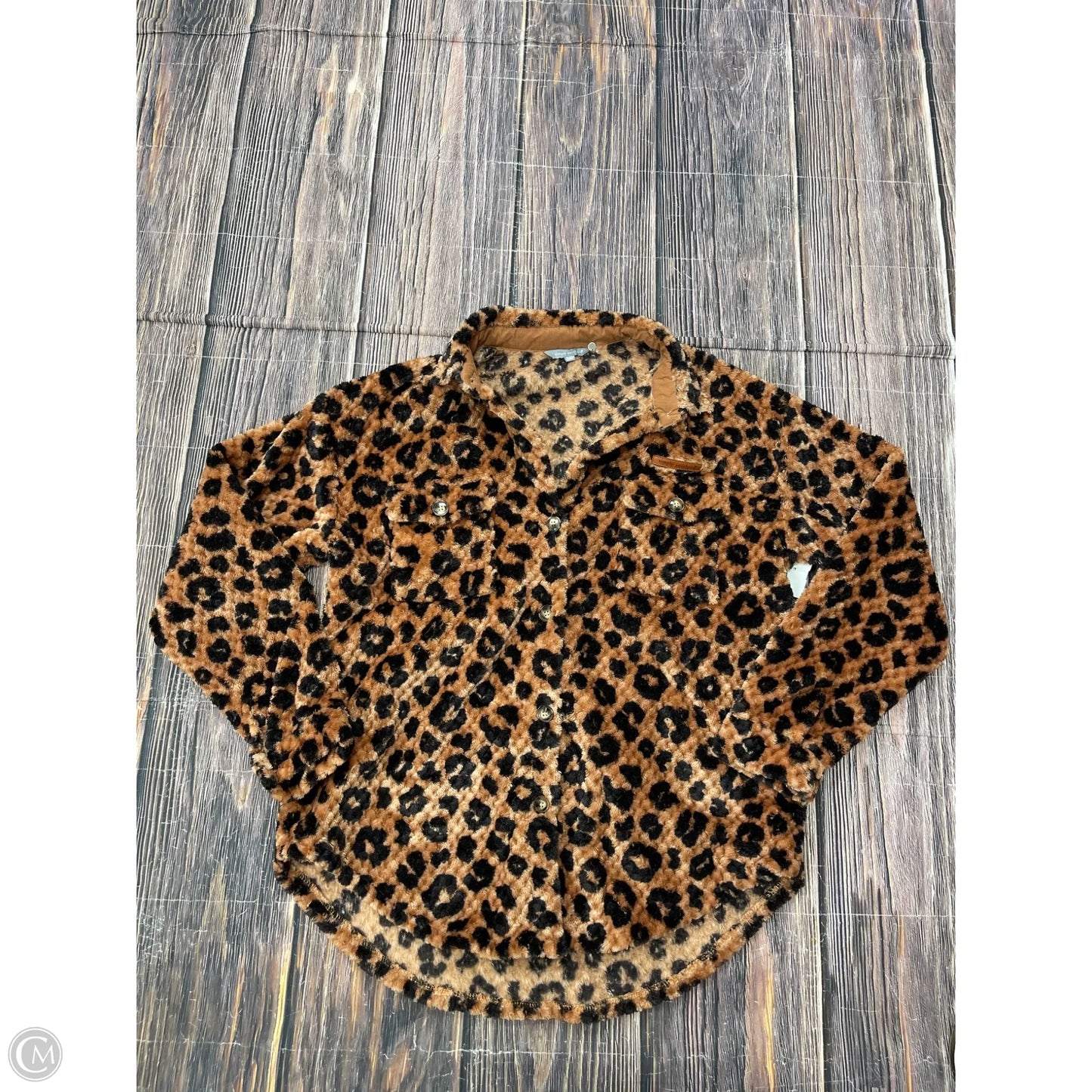 Jacket Faux Fur & Sherpa By Simply Southern In Brown, Size: 1x