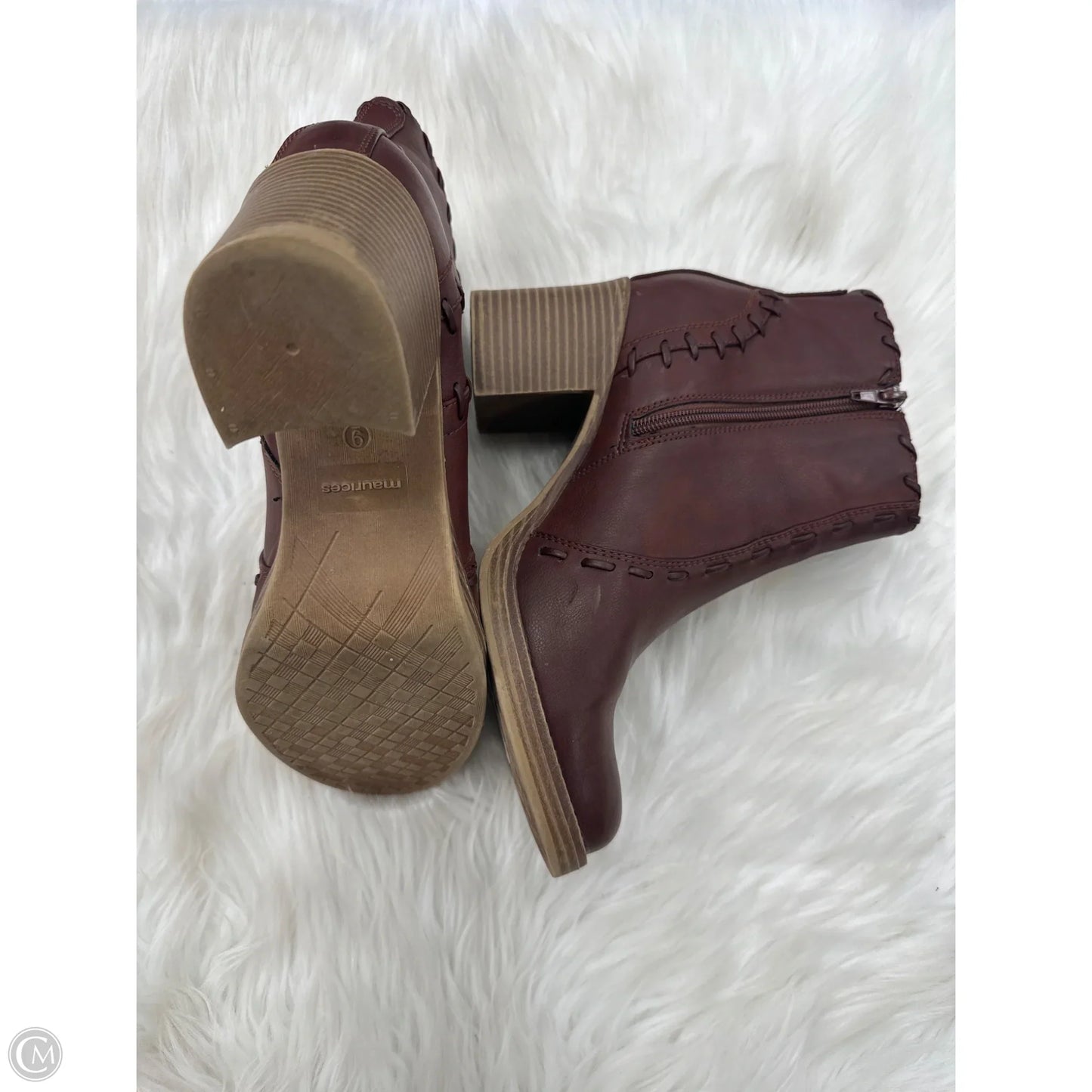 Boots Ankle Heels By Maurices In Brown, Size: 9