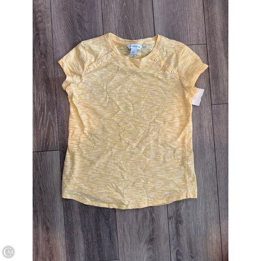 Top Short Sleeve By Liz Claiborne In Yellow, Size: M