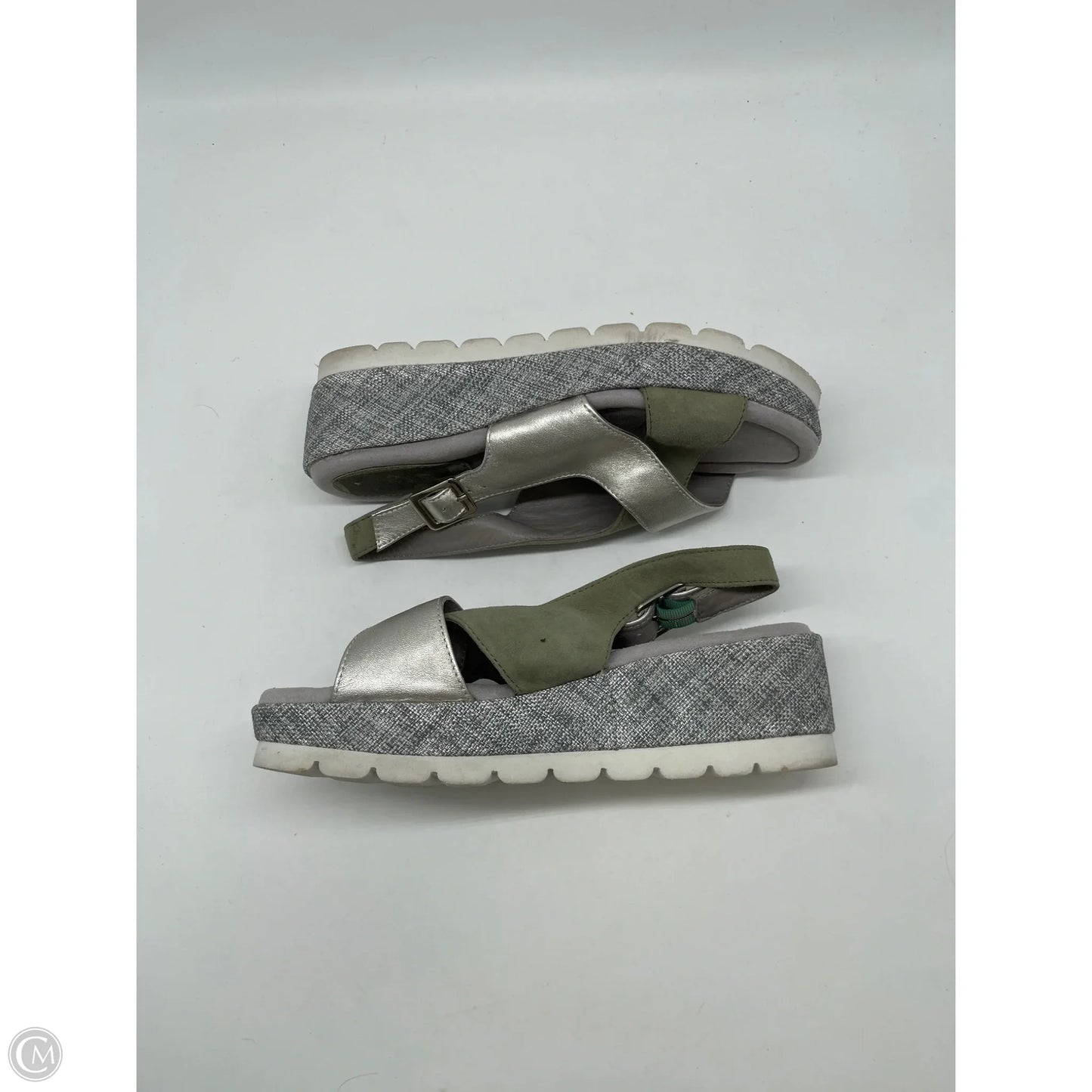 Sandals Heels Wedge By Clothes Mentor In Green, Size: 8.5