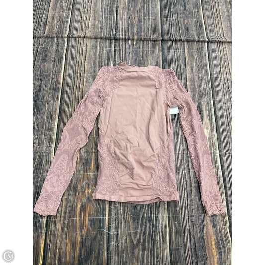 Athletic Top Long Sleeve Crewneck By Free People In Pink, Size: M