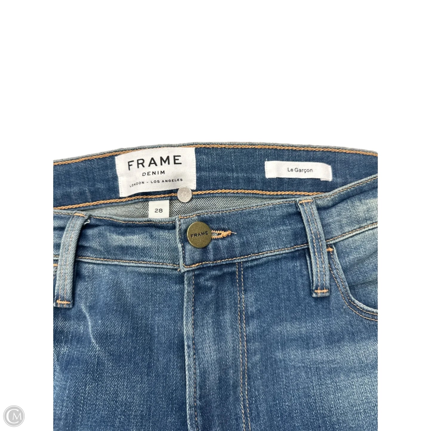 Jeans Skinny By Frame In Blue Denim, Size: 6