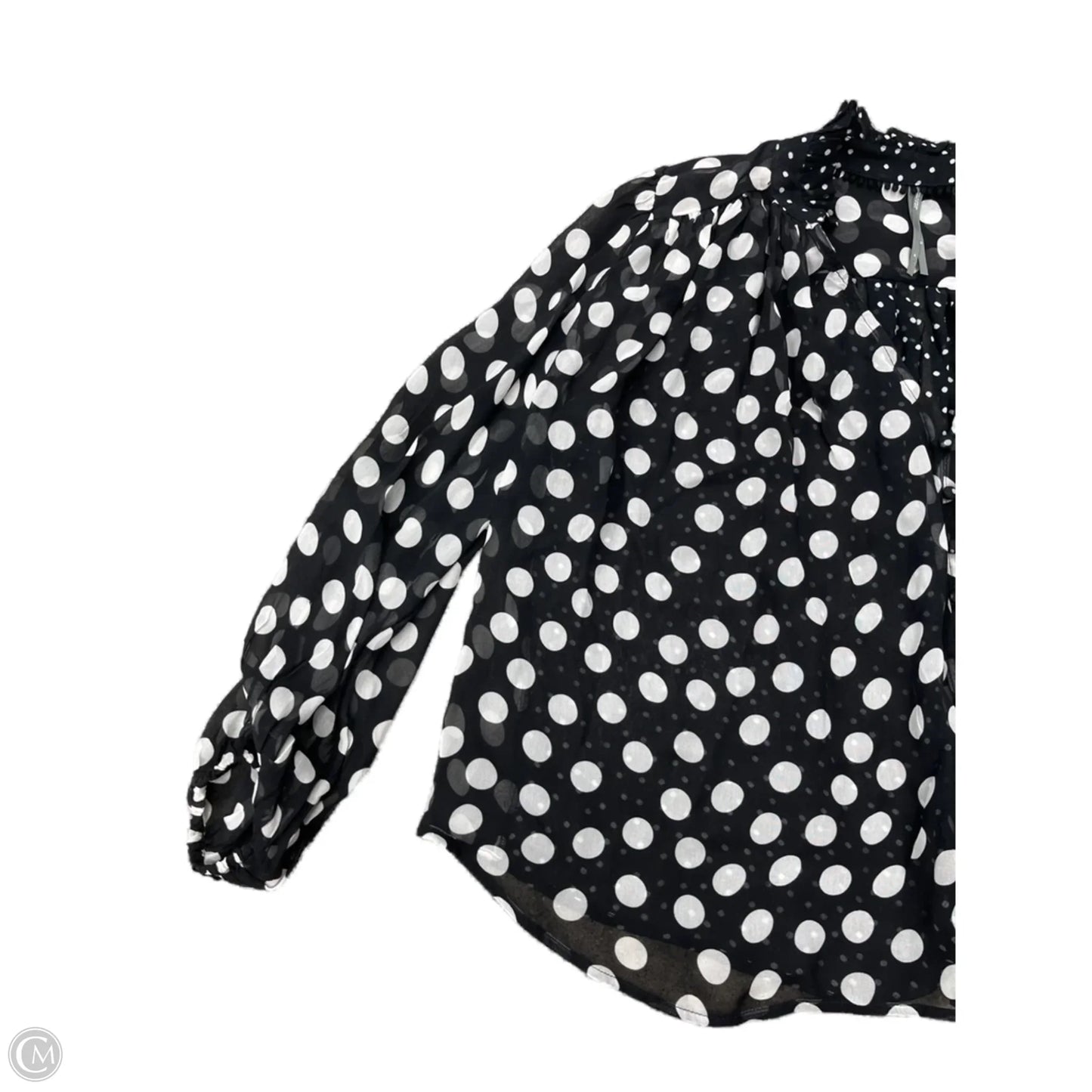 Top Long Sleeve By Anthropologie In Polkadot Pattern, Size: M