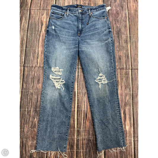 Jeans Straight By Express In Blue Denim, Size: 14