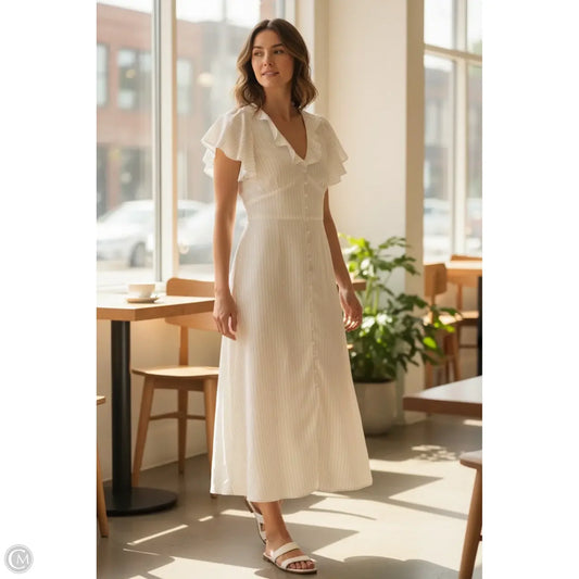 Dress Casual Maxi By Urban Outfitters In Cream, Size: L