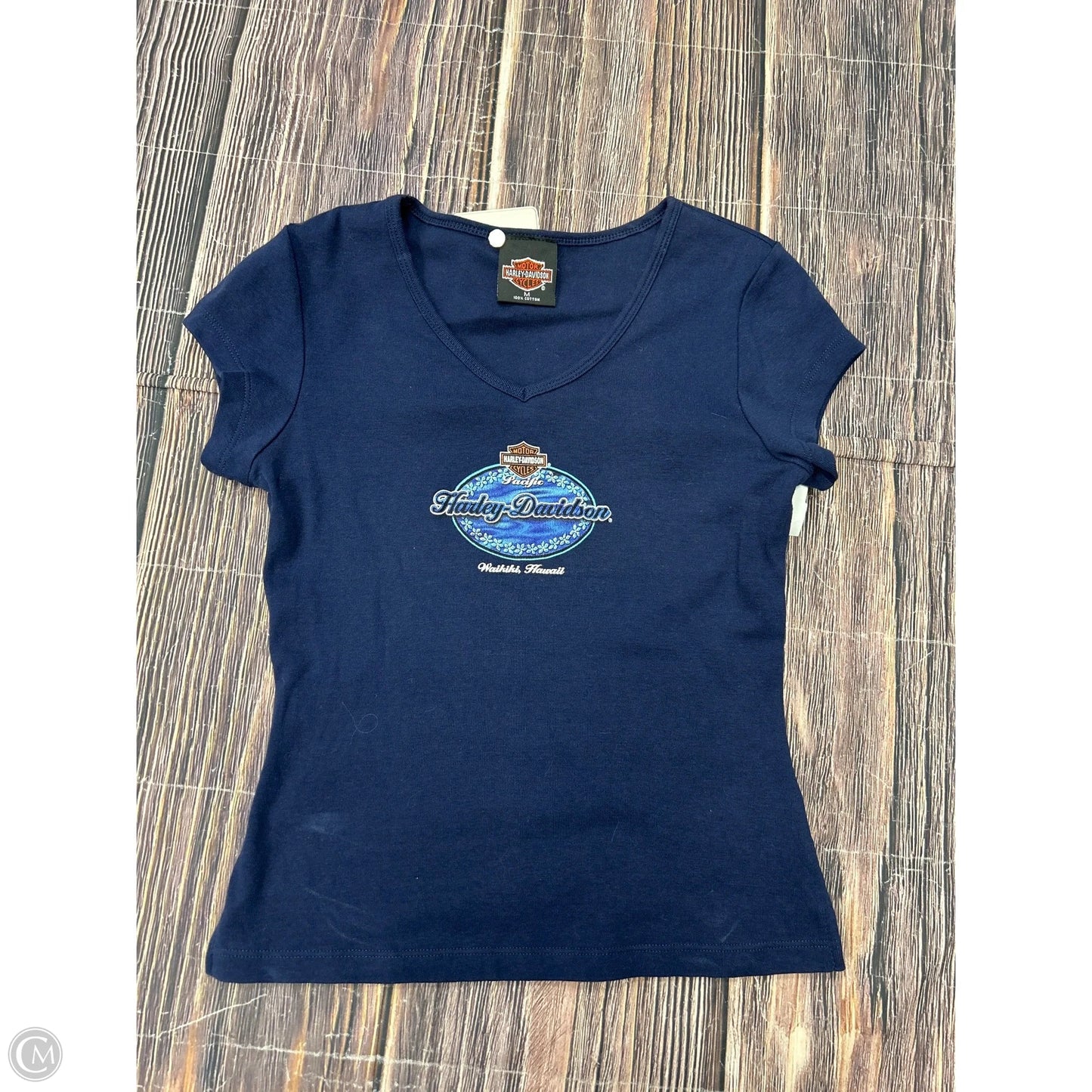 Top Short Sleeve Basic By Harley Davidson In Blue, Size: M