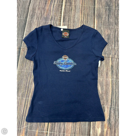 Top Short Sleeve Basic By Harley Davidson In Blue, Size: M