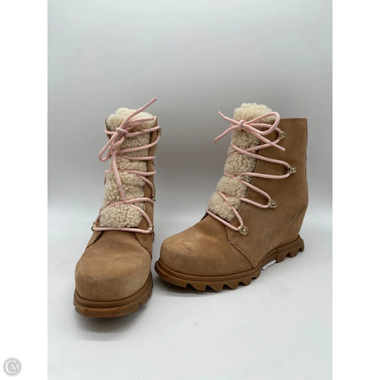 Boots Ankle Heels By Sorel In Tan, Size: 8.5