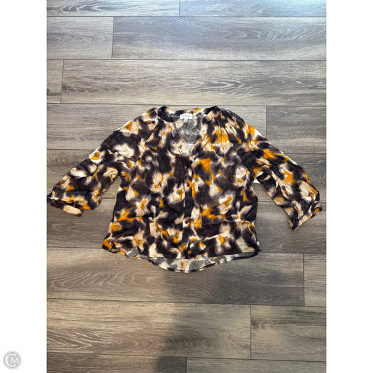 Top Long Sleeve By Evereve In Brown, Size: Xl