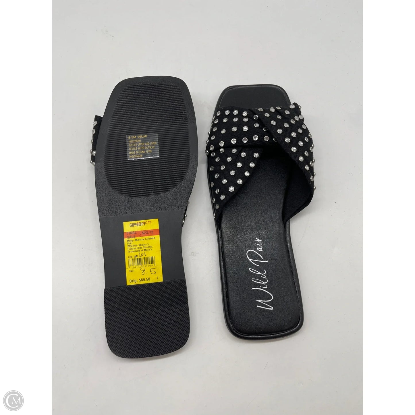 Sandals Flats By Clothes Mentor In Black, Size: 8.5