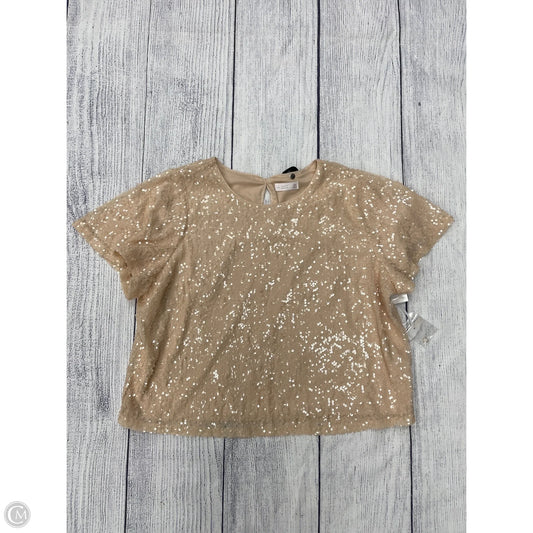 Top Short Sleeve By Lc Lauren Conrad In Tan, Size: 1x