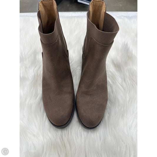 Boots Ankle Heels By Crown Vintage In Brown, Size: 8