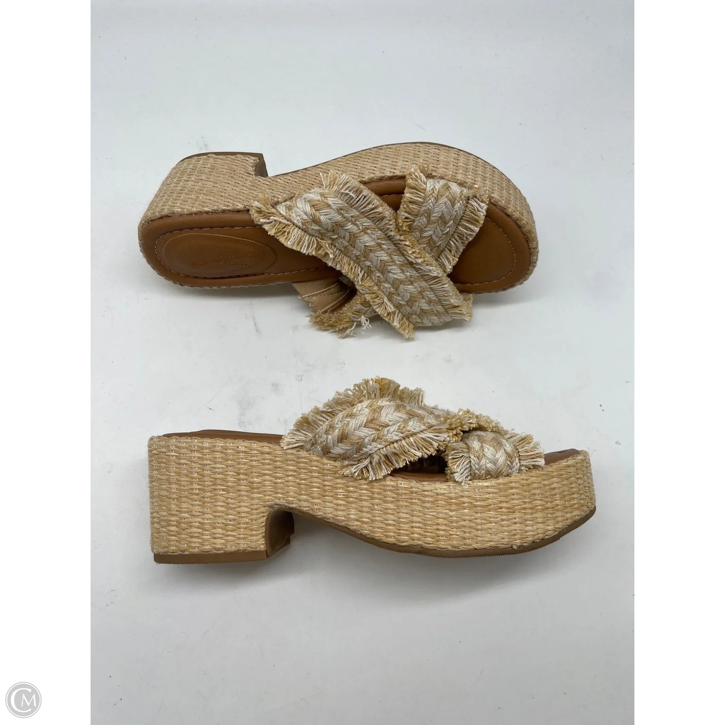 Sandals Heels Wedge By Universal Thread In Tan, Size: 6.5