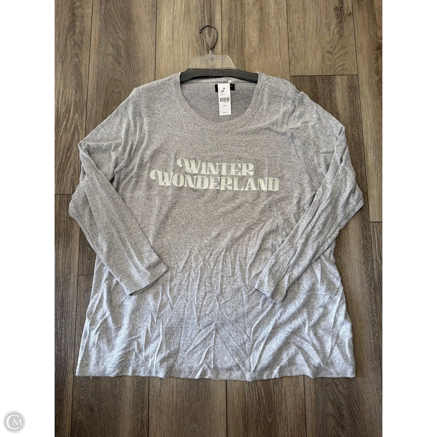 Top Long Sleeve By Lane Bryant In Grey, Size: 2x