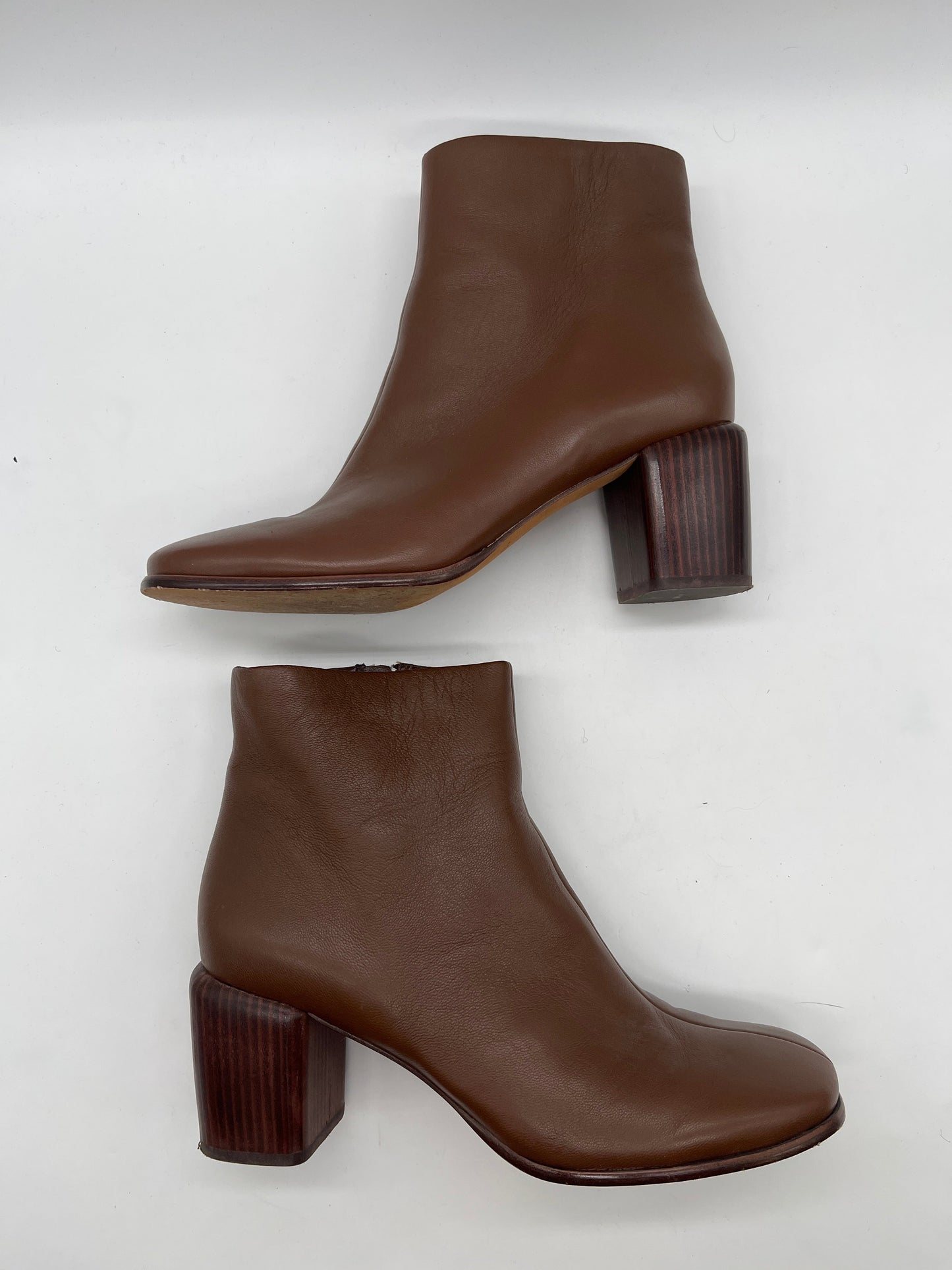 Boots Ankle Heels By Vince In Brown, Size: 10