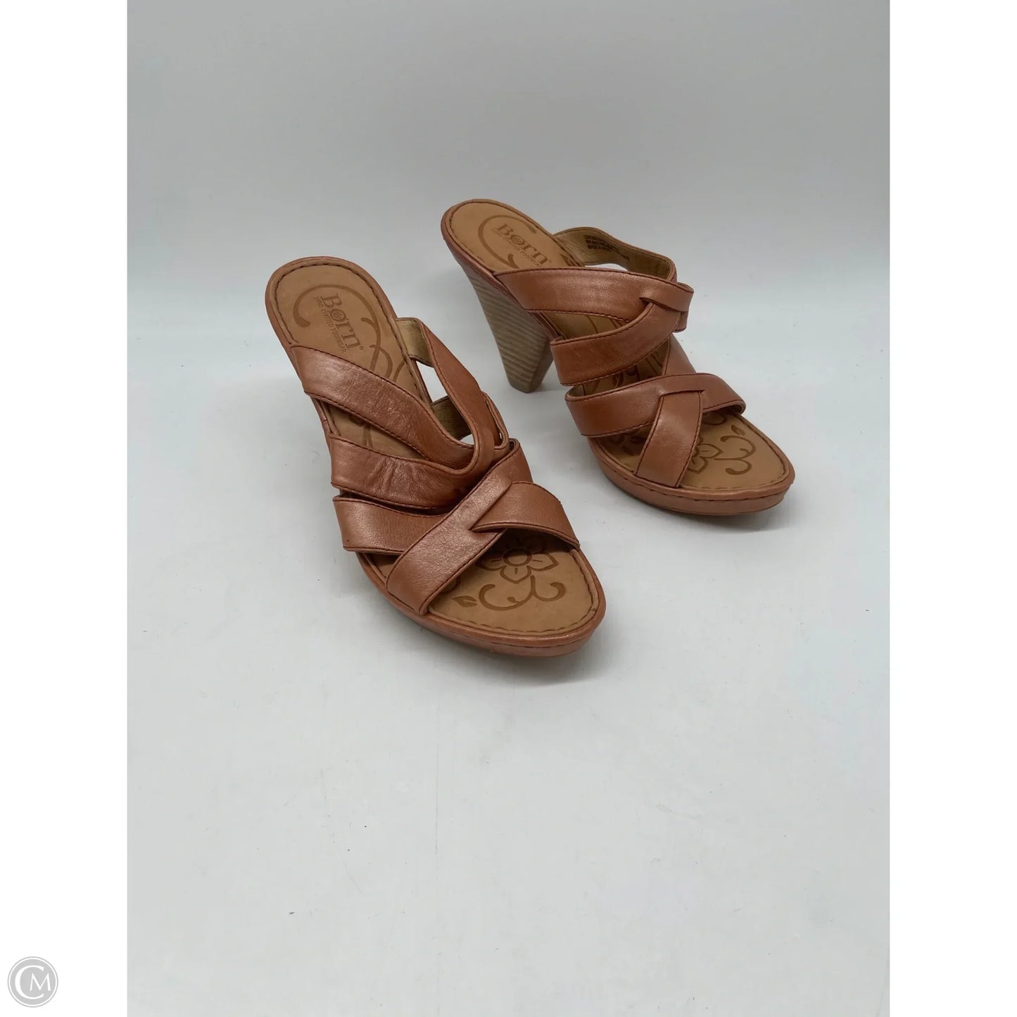 Sandals Heels Block By Born In Tan, Size: 8
