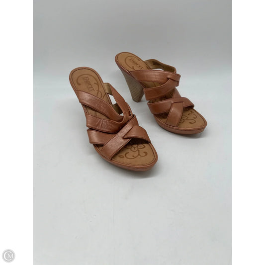 Sandals Heels Block By Born In Tan, Size: 8