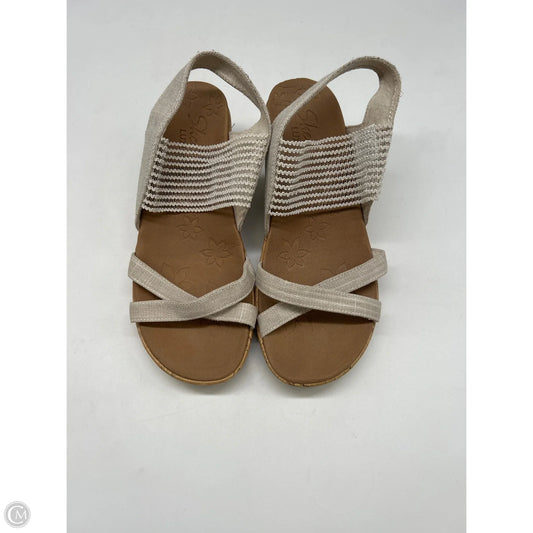 Sandals Heels Wedge By Skechers In Tan, Size: 7